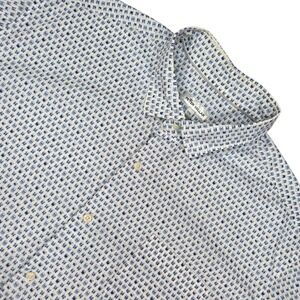 Peter Millar Shirt Mens XXL Blue White Geometric Coastal Prep Cocktail Drink AOP